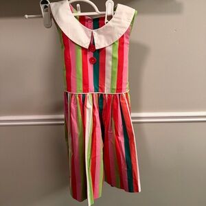 Eleanor Rose Nanette Party Dress Girls Size 4–5 | Striped Peter Pan Collar